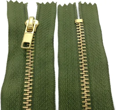 Produktbild von Reißverschluss Metall 4mm nicht teilbar 25 cm Olivgrün