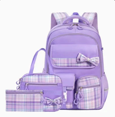 Produktbild von Schulrucksack Mädchen,3-Teilig Kinderrucksack für Schule Reisen,Große Kapazität Schulrucksack Teenager, Lunchpaket Set für Mädchen 9-16 Jahre