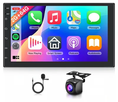 Obrázok produktu pre 7-palcové 2DIN autorádio s bezdrôtovým CarPlay a Android Auto, GPS a Bluetooth