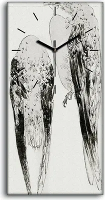 Produktbild von Wohnzimmer-Bild Leinwand Uhr 30x60 Malerei Asiatische Tier Vogel Kunst - schwarze Hände