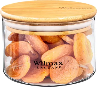 Produktbild von Wilmax Vorratsglas 400 ml mit Bambusdeckel Transparent WL-888501/A