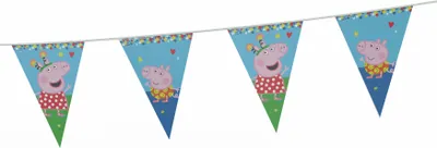 Produktbild von Wimpelkette Peppa Pig 5m Girlande Motto-Party Wutz Raumdeko Kindergeburtstag