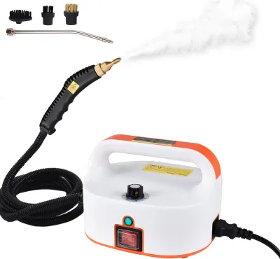 Obrázek produktu pro Parní čistič 1500 W – vysoký tlak 3,5 bar, 50–400 ml/min, přenosný, se 3 kartáči, na čištění oken, podlah, kuchyně a automobilů