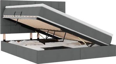 Obrázek produktu pro Postel s úložným prostorem a matrací Tmavě šedá 160 x 200 cm