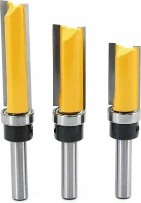 Obrázek produktu pro Kusová fréza se stopkou 8 mm, fréza na zapuštění, záhlubníková fréza s horním ložiskem, dřevoobráběcí frézovací nástroje