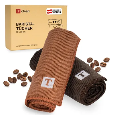 Obrázok produktu pre Sada utierok na čistenie pre baristov - 2 utierky z mikrovlákna, 30 x 30 cm