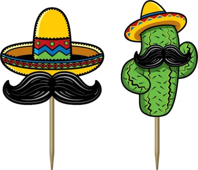 Image de Cure-dents mexicain pour snacks 50 pièces multicolores 7 cm - taille unique