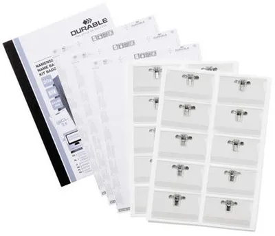 Produktbild von Namensschilder Set 54x90mm Kombiklemme Packung mit 6 Stück