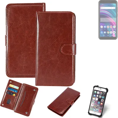 Produktbild von K-S-Trade 360° Hülle kompatibel mit BLU Studio X5 Max braun Kunstleder Case BookCase WalletCase Kunstlederederhülle Handyhülle, Rundumschutz