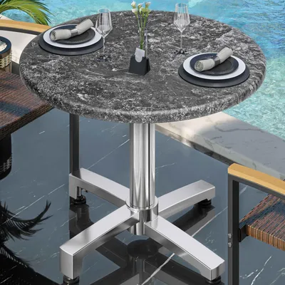 Produktbild von WBO | Bistro Außen Tisch | Ø:H 60 x 78,5 cm | Felsen / Aluminium | Rund | Bistro Tisch Gastro Tisch