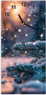 Produktbild von Wanduhr aus Glas mit Motiv Winterzauber- 30 x 60 cm - inkl. Aufhängesystem