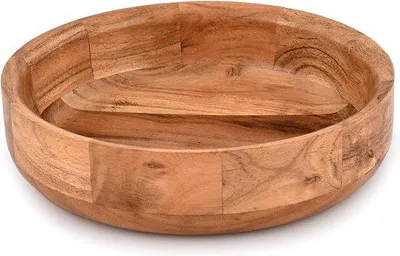 Productafbeelding van Houten serveerschaal voor fruittaarten - Schaal, tafeldecoratie, keuken, eetkamer - Voor fruittaarten en snacks