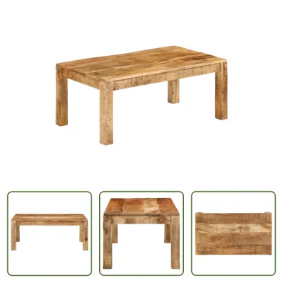 Image de The Living Store Table basse 100x55x40 cm en bois massif de manguier