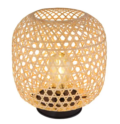 Obrázek produktu pro Globo Lighting Solární lampa bambusově hnědá, kovově hnědá, tlačítko, baterie AA 600mAh 1,2V, IP44, kulatá stolní lampa, ø: 235mm, V: 270mm, včetně LED 0,06W 3V, 3000K