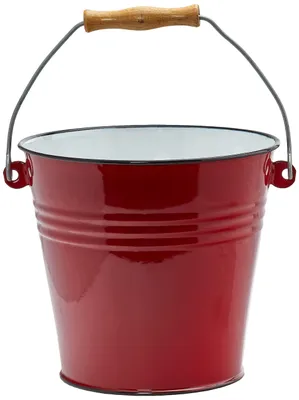 Emaille-Eimer 5,5 l, 22 cm Ø, Rot