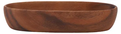 Productafbeelding van Multifunctionele saladeschaal van hout met grote capaciteit, in bootvorm, geschikt voor voedsel, brood, fruit, snacks, desserts, afmetingen 22 x 8,5 x 4,5 cm