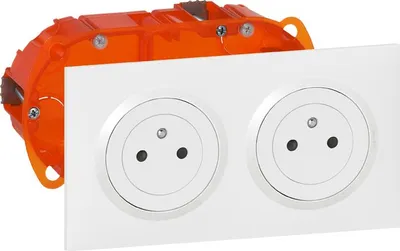 Image de Kit double prise avec terre Dooxie, LEGRAND, blanc