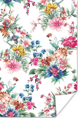 Produktbild von MuchoWow® Poster Stillleben - Blumen - Muster 40x60 cm - Plakate für die Wand - Poster Babyzimmer
