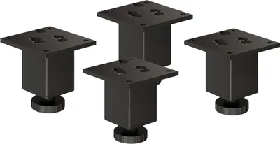 Produktbild von 4er Set sossai Höhenverstellbare Aluminium Möbelfüße 80mm in Schwarz Schrankfüße Sockelfüße