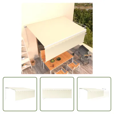 Zdjęcie produktu dla The Living Store Markiza zwijana ręcznie z roletą 4x3 m kremowa