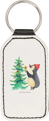 Produktbild von Mr. & Mrs. Panda schlüssel anhänger Pinguin Weihnachtsbaum - Weiß - Geschenk, Winter, Weihnachten, Taschenanhänger, Schlüsselanhänger Mit Spruch, für, schlüsselbund
