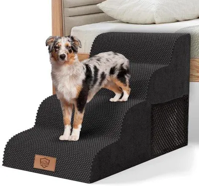 Zdjęcie produktu dla Schodki dla małych zwierząt, 4 stopnie, z pokrowcem nadającym się do prania, przeznaczone dla małych psów i kotów