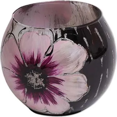 Produktbild von Teelichthalter aus Glas Blume, 9cm – dekorativer Kerzenhalter