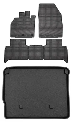 Produktbild von Gummi-Fußmatten für Renault Scenic II 2003-2009 (Standard-Kofferraum) – Schwarz, passgenau – Wielganizator SolidPRO