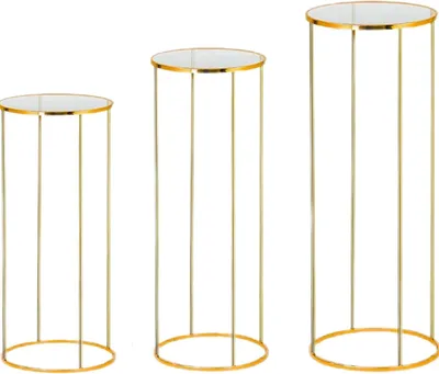 Image de Support cylindrique métallique - Présentoir à gâteaux - Présentoir d'exposition - Support à fleurs - Support décoratif