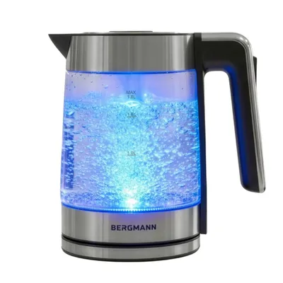 Produktbild von Glas Wasserkocher 1,8 L 2200 W LED abnehmbarer Deckel ZH004 | BERGMANN