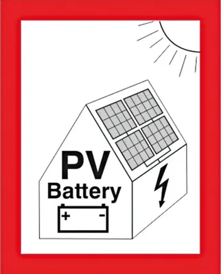 Produktbild von Cimco Brandschutzzeichen, PV-Anlage + Batterie, 1 Stk.