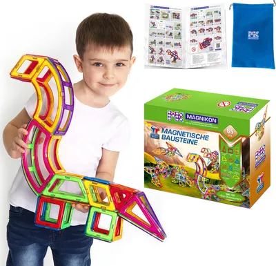 Produktbild von Magnetische Bausteine MK-65 "Der Dinosaurier", 65-Teilig
