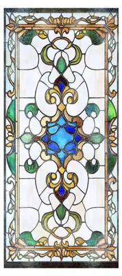 Produktbild von Sichtschutzfolie im Vintage-Buntglas-Stil, statisch haftend, dekorativer Glasaufkleber für Schrank-, Badezimmer- und Küchentüren