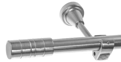 Produktbild von Edelstahl Look Gardinenstange 20mm Wandträger 1-läufig Zylinder, Länge wählbar H50 E34 R