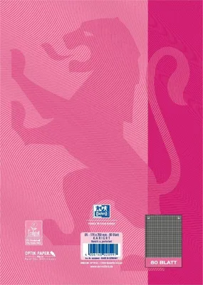 Produktbild von Oxford Touch Collegeblock B5 kariert Rand 80 Blatt pink 5 Stück Notebooks Office