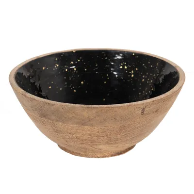 Image de Clayre & Eef Décoration Coupe Ø 25x10 cm Noir Marron Bois