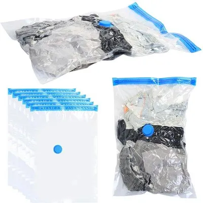 Imagen del producto de Bolsas de almacenamiento de 12 unidades para ropa de viaje, 40x60 cm + 35x50 cm. Bolsas de viaje para ropa que ahorran espacio. Ideales para transportar ropa de viaje. Bolsa para ropa. No requiere bomba de compresión