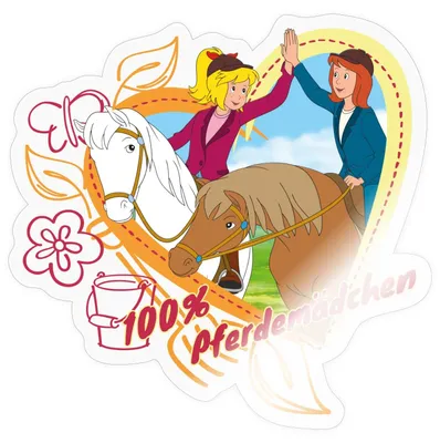 Produktbild von Spreadshirt Bibi Und Tina Pferdemädchen Herz Sticker Aufkleber, 10 x 10 cm, Transparent glänzend