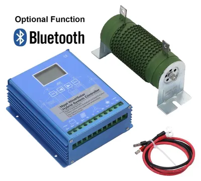 Immagine prodotto di Regolatore di carica ibrido per energia eolica e solare - 24V/48V con tecnologia MPPT e Bluetooth