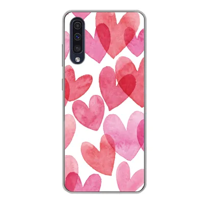 Produktbild von MuchoWow® Handyhülle Schutzhülle Hülle für Samsung Galaxy A50 Ein Aquarell mit Herz-Illustration Silikon Softcase Handy Hülle - Mobiltelefonhülle