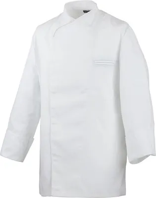 Produktbild von Koch-Jacke, langarm, Uni, mit Druckknöpfen, weiß, Größe 3XL : 3XL : weiß : 65% Polyester 35%Baumwolle 220 g/m²
