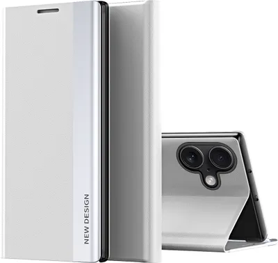 Immagine prodotto di Custodia per iPhone 16, Custodia magnetica in Finto cuoio con funzione stand per iPhone 16 Bianco