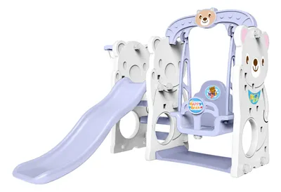 Image de aire de jeux pour enfants balançoire + toboggan + panier 160/126cm