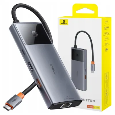 Obrázek produktu pro Baseus B00061802813-00, USB typu C, HDMI, RJ-45, USB 3.2 Gen 1 (3.1 Gen 1) Type-A, USB 3.2 Gen 1 (3.1 Gen 1) Type-C, 10000 Mbit/s, 60 Hz, 3840 x 2160, 3840 x 2160 px