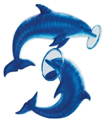 Image de ROTH 658101 ROTH Image à repasser pour sac d'école en tissu DIY, dauphins