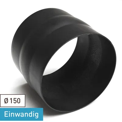Produktbild von Raik Basic Adapter 150mm schwarz für Rauchrohr / Ofenrohr