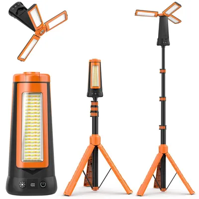 LED-Baustrahler 5000 lm, 12000 mAh Akku, Campingleuchte