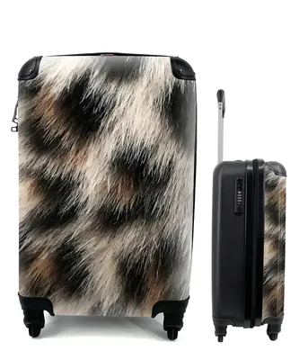 Produktbild von MuchoWow® Koffer Handgepäck Trolley Rollkoffer Kleine Reisekoffer mit 4 Rollen - Nahaufnahme Pantherdruck - Cabin Size < 55x40x23 cm & 55x40x20 cm - Fotokoffer - Kabinenkoffer - Boardgepäck - Reise-Box - Reisekoffer - Reisegepäck - Koffer mit Bild - Trolley für Kinder