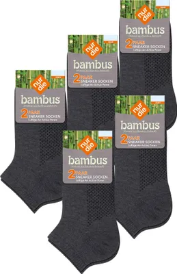 Produktbild von NUR DIE Herren Sneakersocken 10-Pack Bambus Sneaker - anthrazitmelange - Größe 43-46