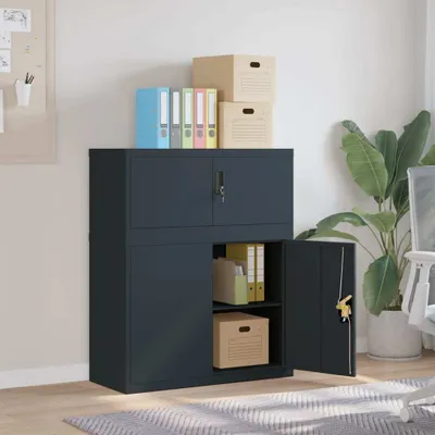 Immagine prodotto di Mobile archivio antracite 90x40x110 cm acciaio - Cassettiere 3188328